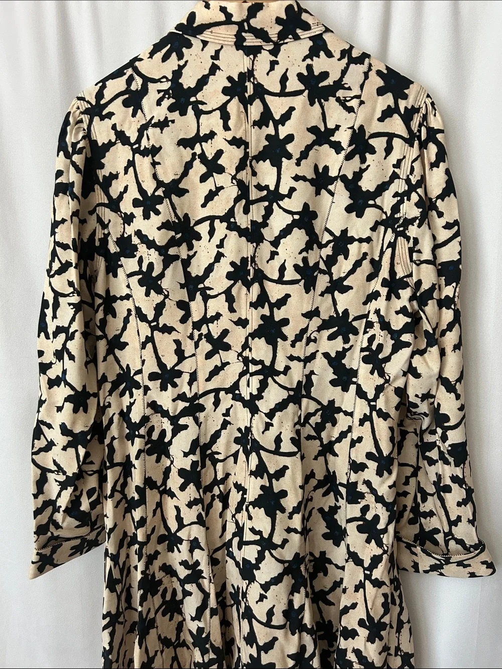 Ulla Johnson Cream Abstract Floral Print Long Sleeve Short Dress **Size 12**🌺🌺 - Picture 5 of 7